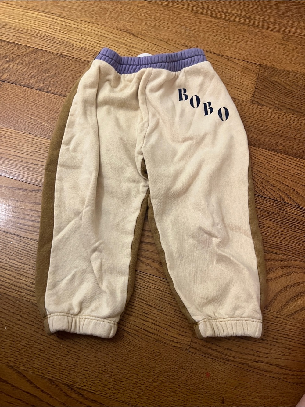 Bobo Chooses - Cream & Brown cotton sweatpants